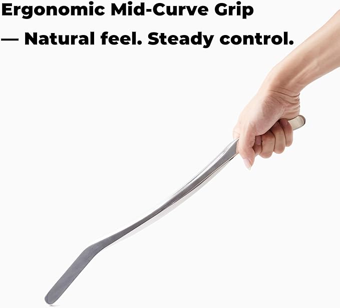 18-Inch Stainless Steel Foot Massage Tool – Muscle Scraper Stick for Calf and Arch Tension – S-Shaped Fascia Bar for Lower Leg Deep Tissue Release