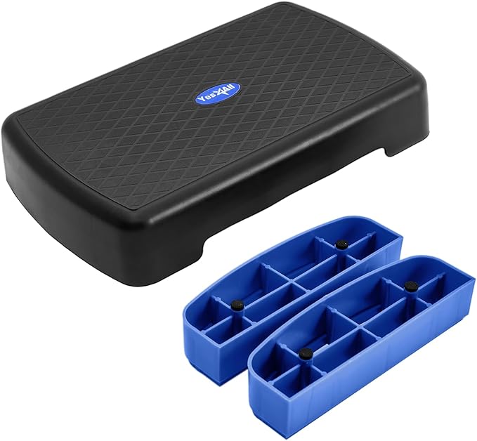 Yes4All Aerobic Exercise Step Platform, Exercise Stepper with Risers for Cardio and Strength Training, Workout Stepper for Home Gym