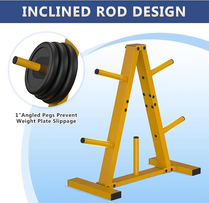 Weight Plate Rack, Weight Tree, Home Gym Storage Stand, Holds 300 lbs