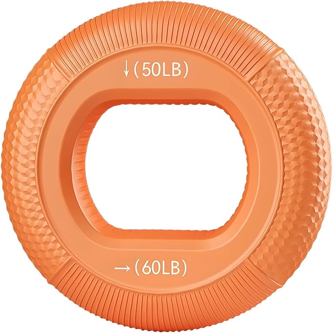 Grip Strength Trainer, Silicone Hand Grip Strengthener Ring for Finger Workout, Rock Climbing, Forearm & Grip Training, Stress Relief Exerciser for Men & Women, Durable Double-Force Design