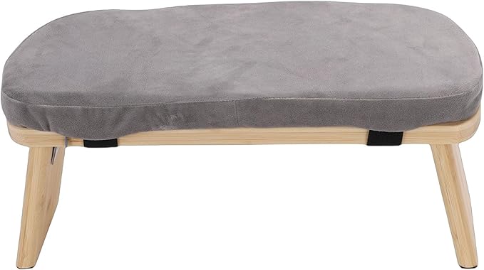 Wooden Meditation Bench, Folding Zen Stool, Ergonomic Prayer Seat with Cushion & Forward Tilt, Ideal for Relaxation, Tea Ceremony & Home, 17.3x7.5x6in