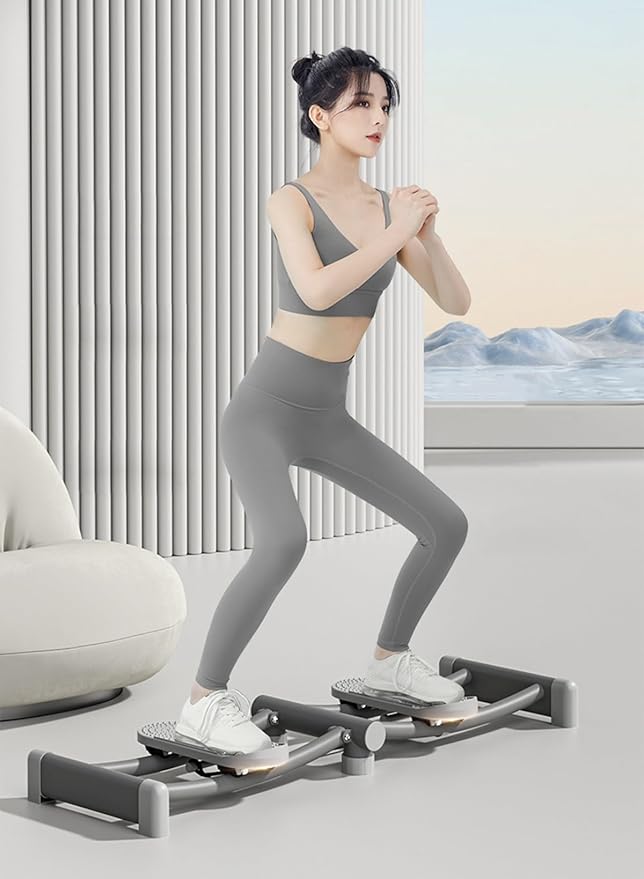 Foldable Ski Machine Ski Simulator Leg Exercise Equipment Weight Loss Thin Legs Pelvic Floor Trainer for at Home Gym(Gris,Without armrests)