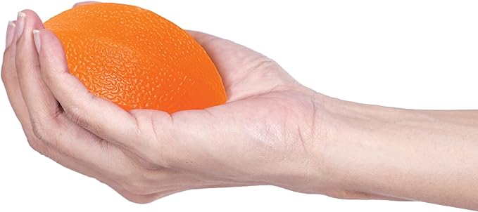 Rehabilitation Advantage Football Shaped Hand Exerciser, Firm, Orange