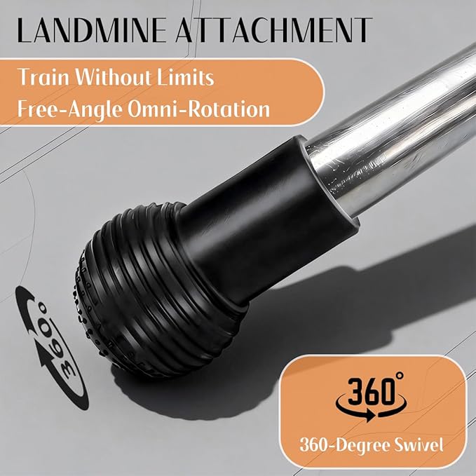 Landmine Attachment for Barbell, 360° Rotation for Row, Split Squat, Press in Home Gym, Natural Rubber 2" Olympic Bar Fit
