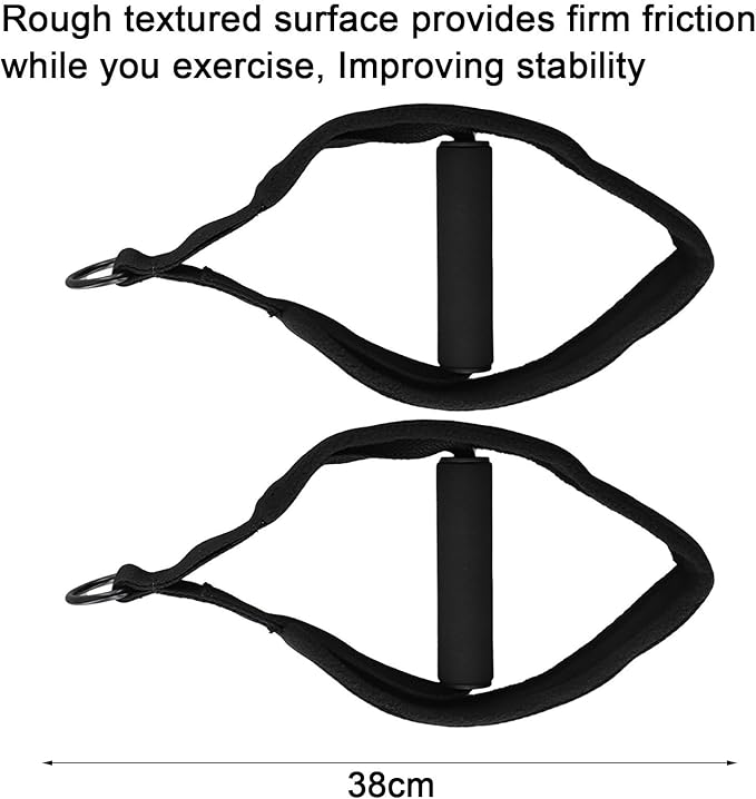 Pilates Foot Straps for Reformer, Double Loop Exercise Bands with D-Rings, Adjustable Non Slip Foot Loops, Soft Fleece Pilates Resistance Bands, 2 Pack