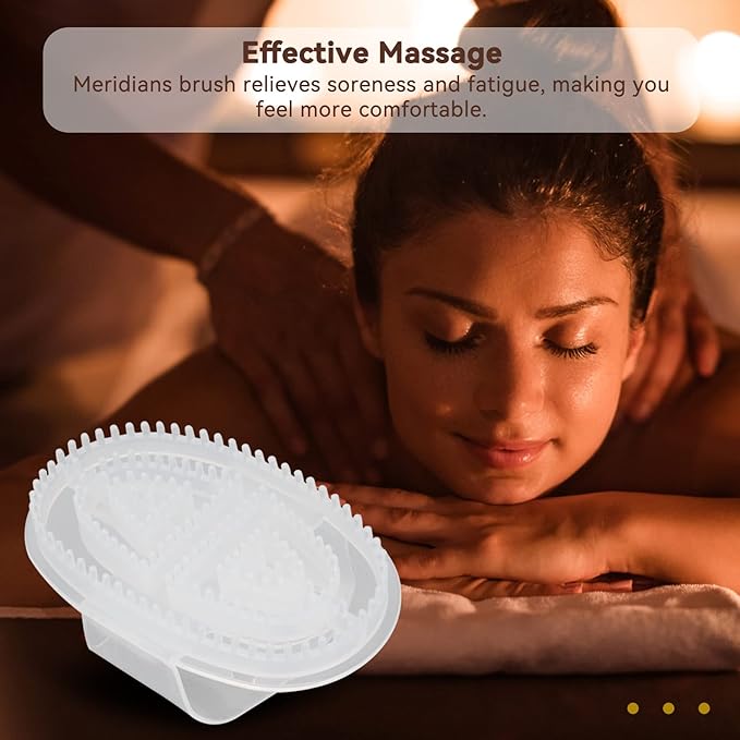 2PCS 2Pcs Meridian Massage Brush, Portable Body Scraping Massage Brush Anti Cellulite Jelly Scrubber Deep Tissue Massager for Back, Foot, Neck, Shoulder, Leg, Calf