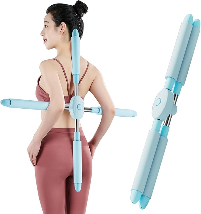 Humpback Correction Yoga Sports Sticks for Teenagers Students Adults Posture Trainer Corrector Open Back Shoulder Straightener Stretching Tool (Color : Blue, Size : 66.5x7x7cm)
