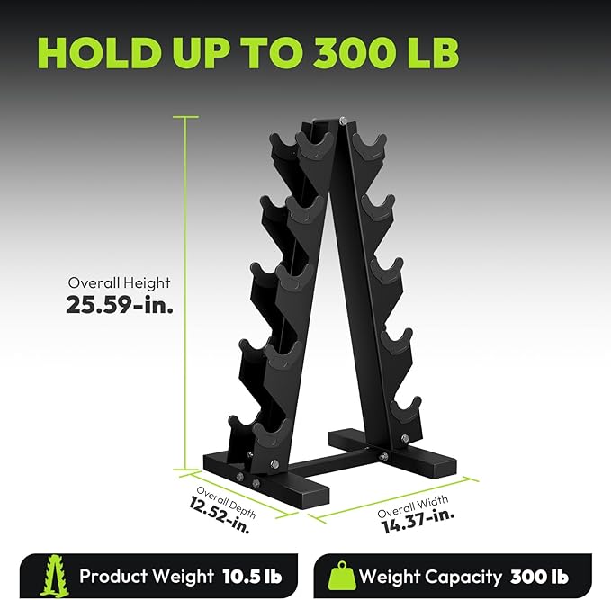 Dumbbell Rack A Frame Weight Rack Stand Dumbbell Weight Storage for Home Gym, Space-Saving Weight Stand for Home Gym