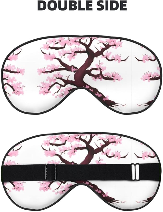 Cherry Blossoms Tree Head-Mounted Double-Sided Light-Blocking Sleeping Eye mask to Protect Eyes and Relieve Eye Fatigue
