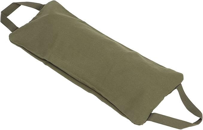 Green Yoga Sand Bag, Fillable Yoga Sandbag with Solid Handle, Adjustable Weight Canvas Sandbag for Yoga Pilates and Strength Training, 12oz Cotton Canvas Outer