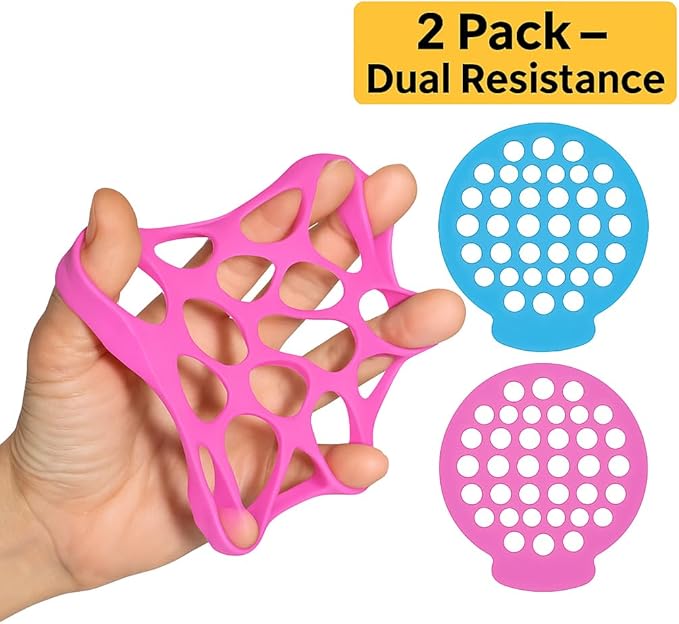 Finger Exerciser & Hand Therapy Equipment (2-Pack) – Finger Stretcher for Finger Strengthening, Grip Training, and Physical Therapy | Hand Exercise Web with Dual Resistance Levels