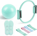 Pilates Essential Kit - Portable Fitness Equipment - with Toning Pilates Ring & Long Resistance Bands & Loop Bands & Soft Ball & Grip Socks