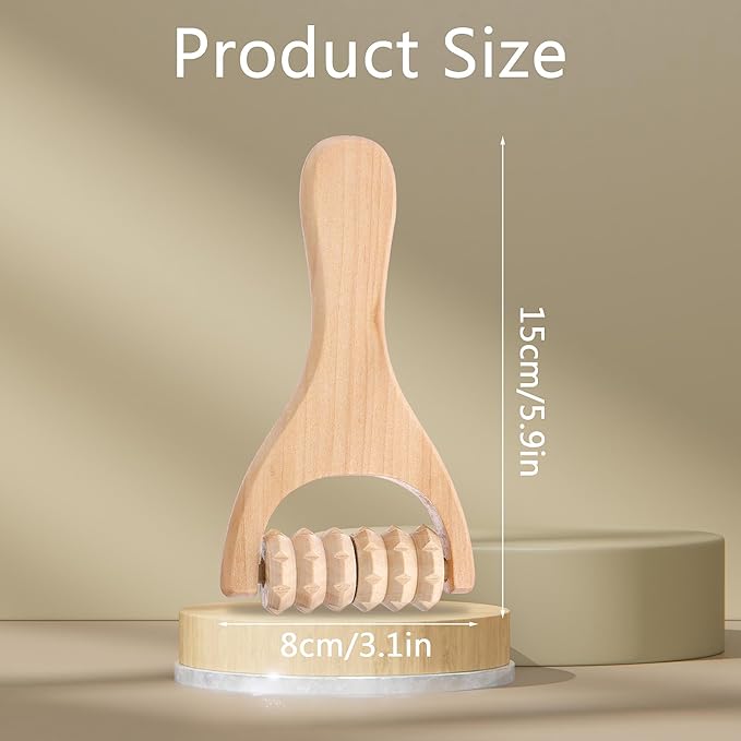3Pcs Wood Therapy Massage Tools Wooden Massage Rollers, Hand Massage Tools Manual Muscle Roller Stick for Relaxes Thigh, Leg, Hands Full Body Muscle Men Women