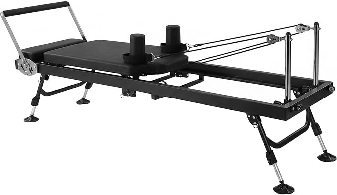 78 in Foldable Pilates Machine with Springs Resistance Pilates Reformer Bed 300 LBS Capacity Smooth Glide Carriage Reformer for Home and Studio Use