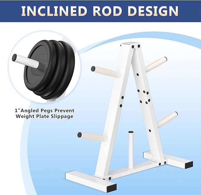 Weight Plate Rack, Weight Tree, Home Gym Storage Stand, Holds 300 lbs