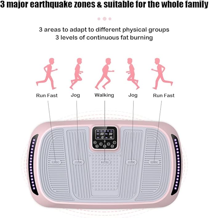 Vibration Platform Machine for Home Gym, Vibration Plate Exercise Board for Fitness, Full Body Vibrating Workout Machine w/Resistance Bands (Color : White)