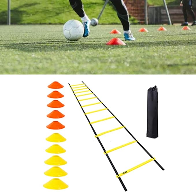 Agility Ladder, 12 Rung 20ft Speed Training Ladder Equipment Set with 10 Discs and Carrying Bag, for Soccer Sports and Agility Training