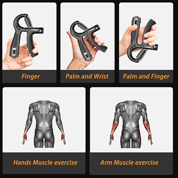 Strengthener Hand Grip Trainer Number Counter Forearm Finger Wrist Gripper Exerciser 5-60kg Adjustable Stretcher Squeezer Workout