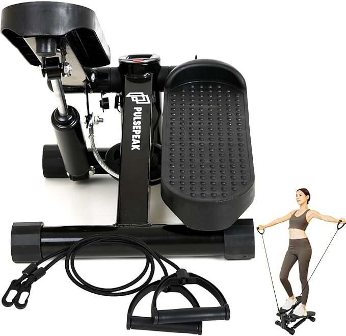 Steppers for Exercise at Home, Mini Stepper with Resistance Bands, Stair Stepper for Home, Stepper Exercise Machine, Compact Stepper Workout Equipment
