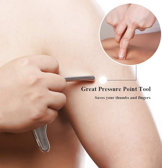 Stainless Steel Trigger Point Massage Tool-Deep Tissue Massage- Reflexology Acupressure Massage Tools for Myofascial Release Relief Pain