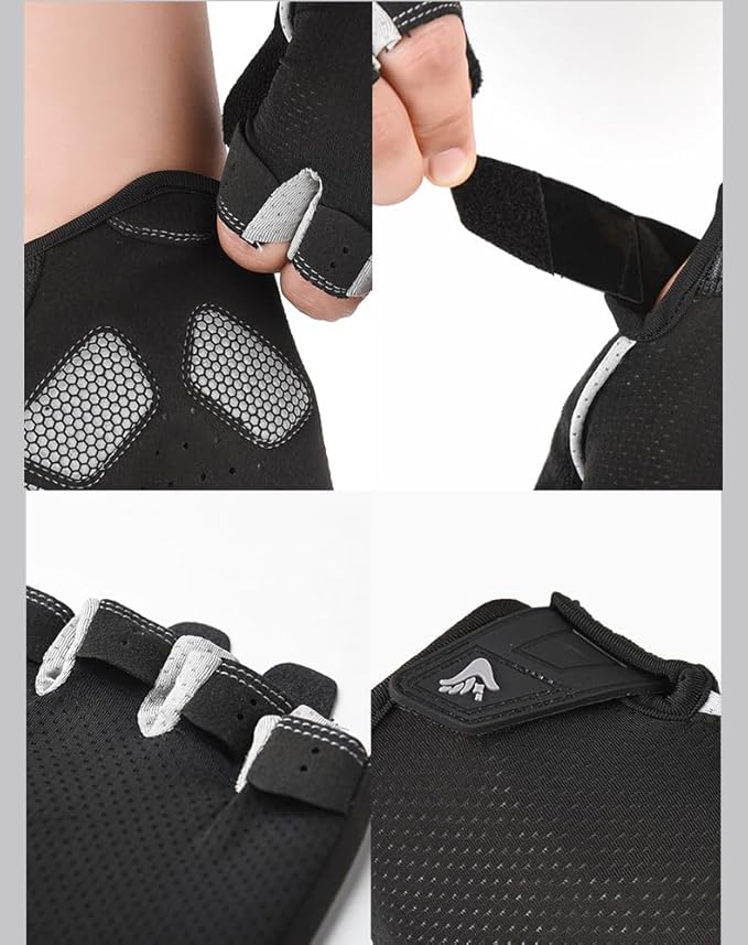 Women's Workout-Cycling-Fingerless-Gloves with Anti-Slip Palm - Breathable Grip Weightlifting Gym Sport Gloves