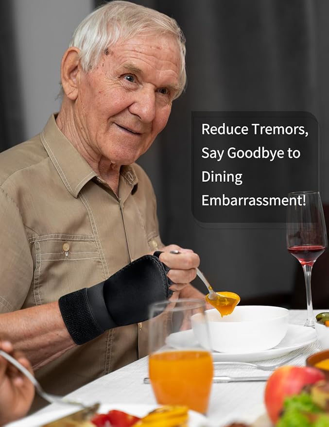2 Pack Weighted Gloves for Tremors, Improved Hand/Wrist Mobility, Adjustable Hand Stability Aid for Parkinson's Patients, Writing Stability & Strengthening, Hand Grip Strength Trainer