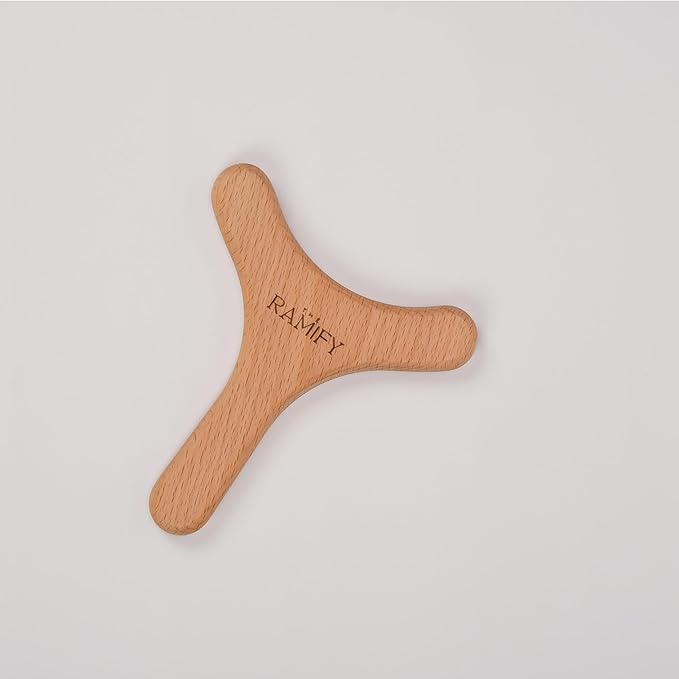 Natural Wood Y-Shape Massage Tool, Ergonomic Gua Sha Board for Body, Wood Therapy Massager for Legs, Arms & Neck, Deep Tissue Tool for Soothing Sore Muscles