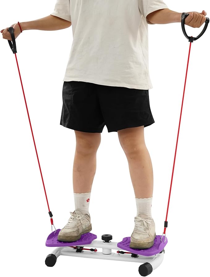 Waist Twister Ab Machine, 260 lbs Capacity Exercise Twist Board with Resistance Bands, Home Gym Equipment for Women/Men
