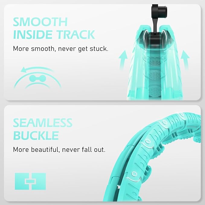 Weighted Hula Circle with 26/32 Links(56-66 Inch) for Adults Weight Loss, Infinity Fitness Hoop Plus Size, for Women Smart Exercise Equipment