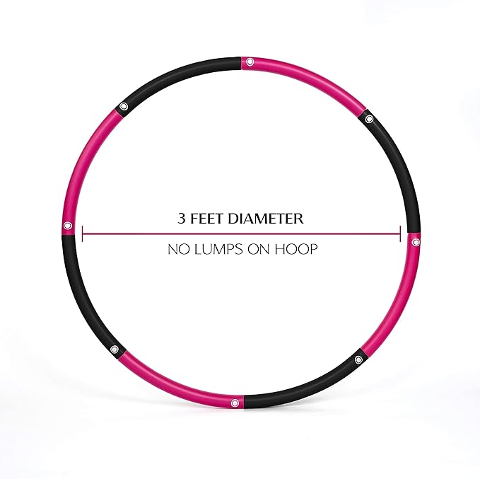 Exercise Fitness Hoop for Adults - Easy to Spin, Premium Quality and Soft Padding Weighted Hoop - Detachable Hoops for Home & Gym Workouts