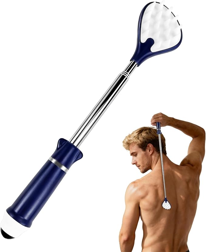 23-Inch Extendable Big Back Scratcher, Portable Double-Sided Big Back Scratcher for Rough & Soft Skin, Ideal for Men, Women & Adults, As a Gift for Friends, Parents and Loved Ones (H-Purple)