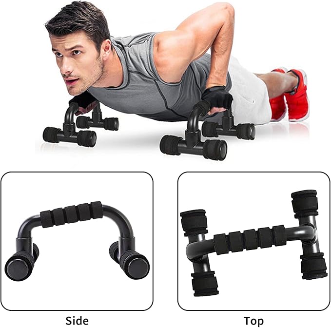 Push up Bar, Push Up Bars Strength Training, Push-up Bracket Board with Non-Slip Sturdy Structure, Push Up Bars for Men & Women, Push Up Stands Handle Gym Exercise Equipment Home Fitness(Black)