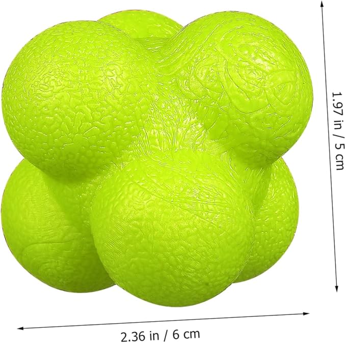 Happyyami 6pcs Reaction Balls Bright Colors Hexagonal Reflex Balls Sports Exercise Tool Hand-Eye Coordination Training