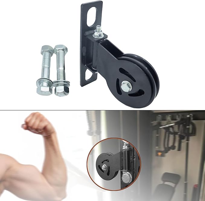 Gym Pulley Power Rack Mounted Silent Equipment DIY Fitness Pulley Attachment for Strength Training Low Row Exercise Home Gym