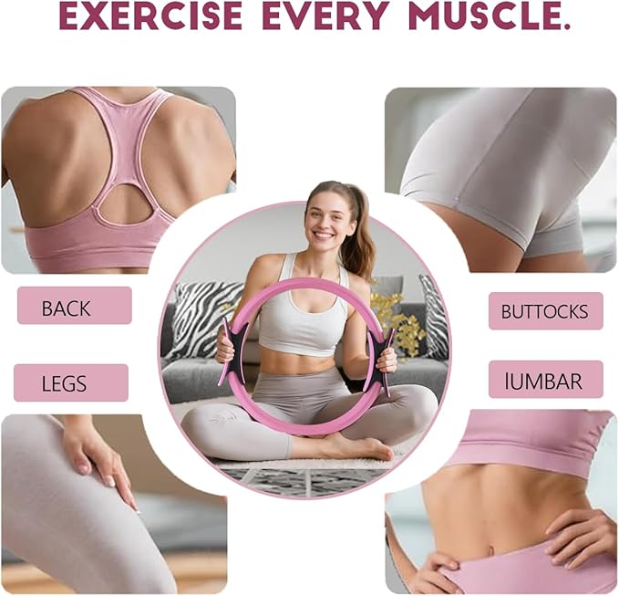 Yoga Starter Set - Home Pilates Essentials Kit with Ring, 10in Ball, and Resistance Bands for Women Workouts