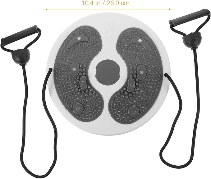 BESPORTBLE Home Use Waist Twisting Disc with Pull Rope, Plastic Slimming Massage Board for Abdominal Exercise and Core Training, Gray Wriggled Plate Suitable for Fitness and Aerobic Workouts