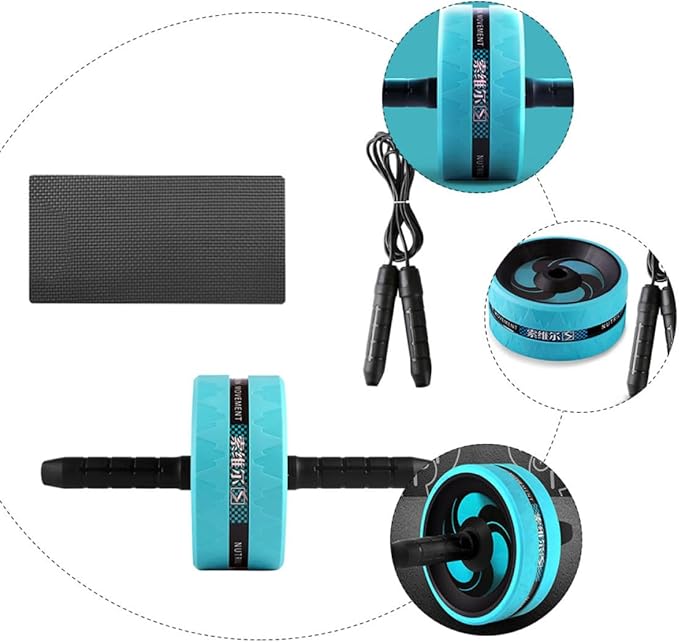 UPKOCH Ab Roller Wheel Exercise Roller Wheel Set with Knee Pad and Jump Rope for Core Strength Training and Abdominal Workouts at Home and Gym