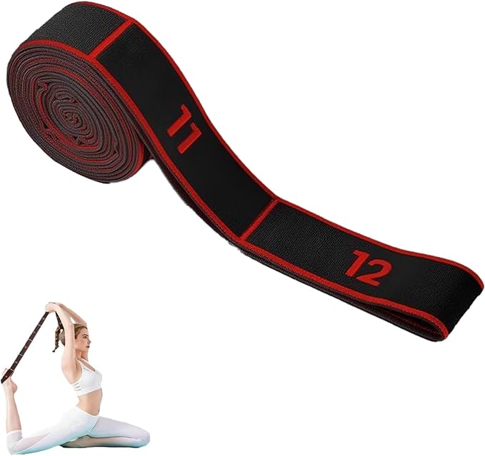 Fitness Resistance Bands for Stretching and Yoga, Number Stretch Resistance Band with Clear Markings, 8/10/12 Section Stretch Band for Fitness, Pilates, Dance, Full Body Workout