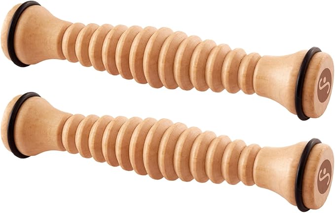 Body Back Wooden Foot Roller, Foot Massager for Plantar Fasciitis, for Stress Relief Support and Relaxation Through Smooth Fasciitis Roller Circulation Foot Pain Acupressure, 2 Pack