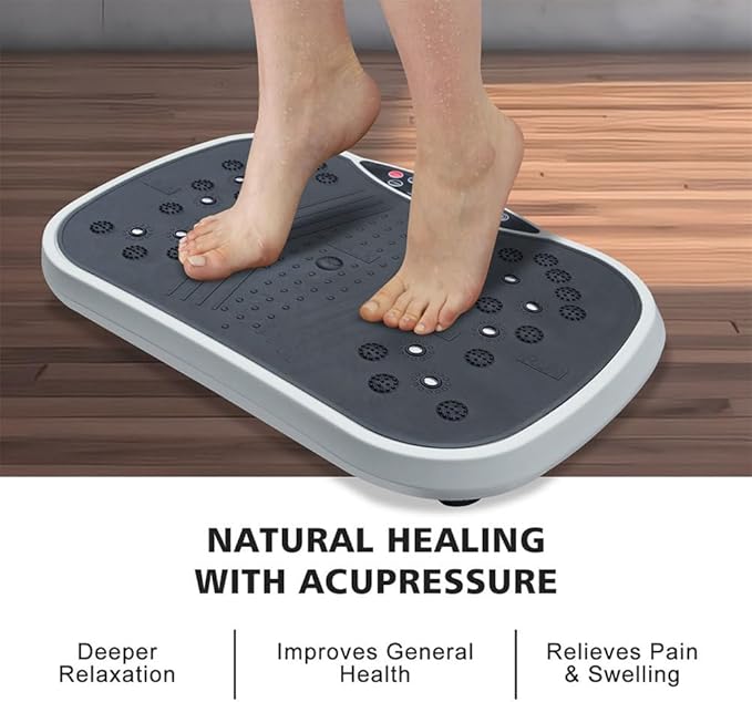 Vibration Plate Exercise Machine, Fitness Vibration Platform with 6 Modes & Remote Control, Whole Body Workout Plate for Weight Loss, Muscle Activation & Lymphatic Drainage, 300 lbs Capacity