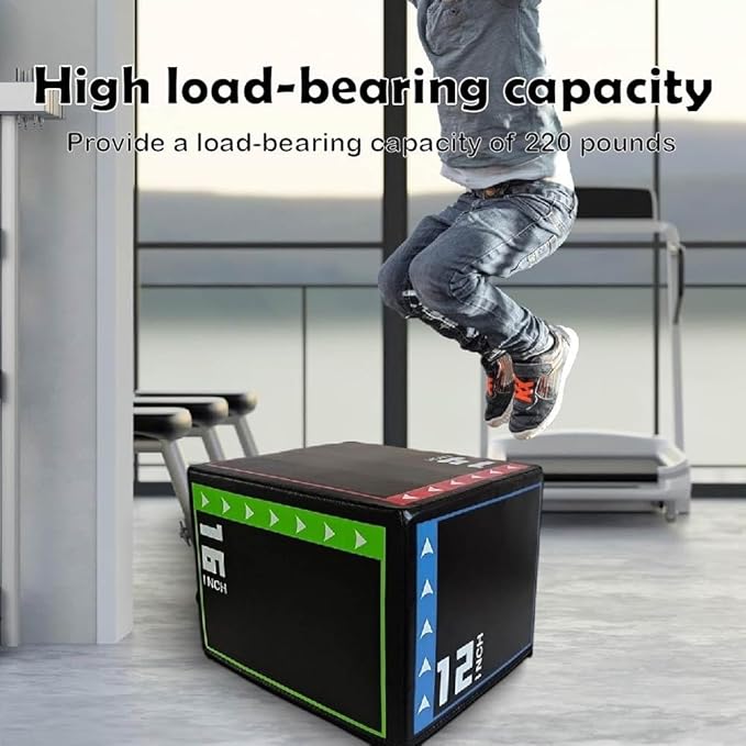 Versatile Non Slip Jump Box Exercise 3-in-1 Foam Plyometric Jump Box for Home Gym Training Fitness