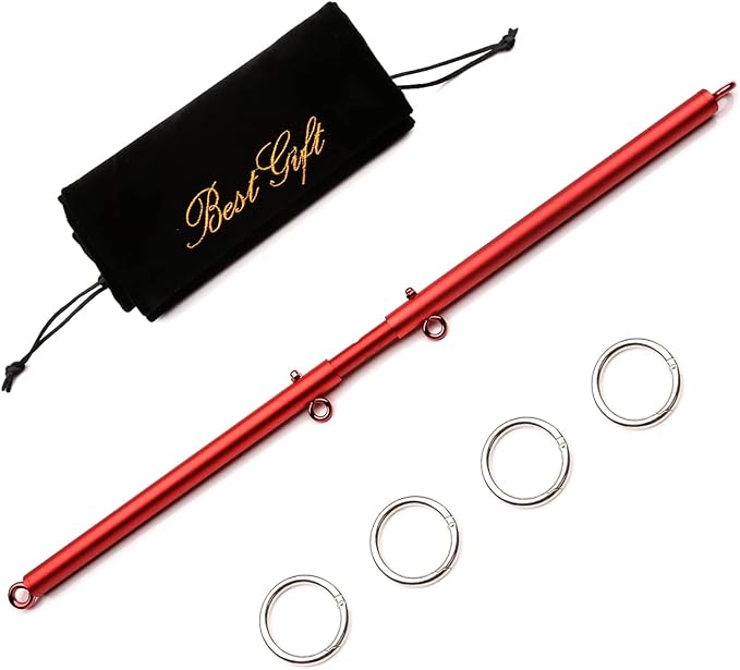 Sovyime Red Portable Restore Spreader Bar, Exercise Guide Pilates Sports Aid Training Fitness Gear, Home Yoga Gym Kit