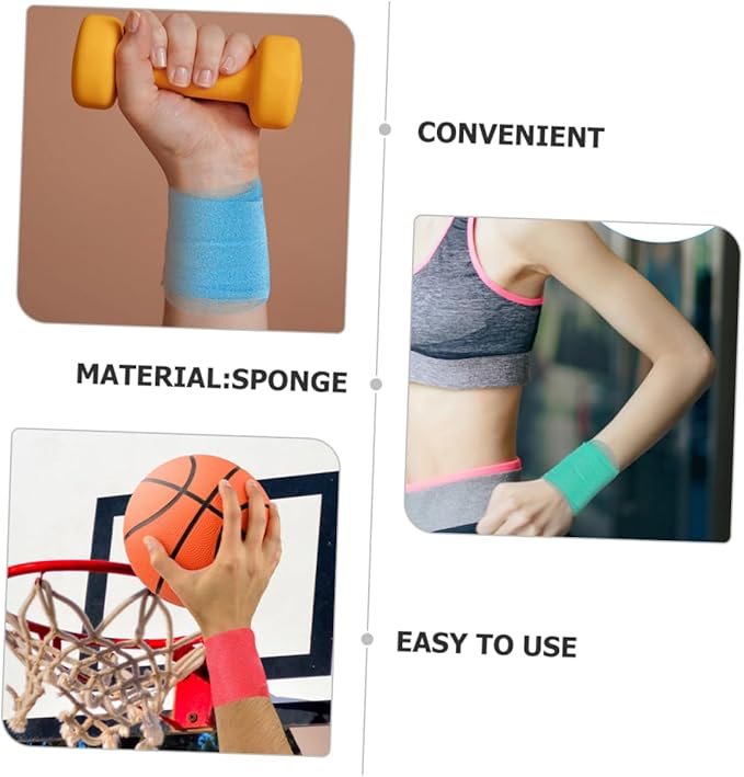 3 Rolls of Elastic Sports Tape Breathable Athletic Wraps for Joint Protection Sponge Padding for Shock Absorption for Football Badminton and Outdoor Training