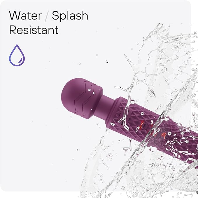 bed geek Cordless Personal Massage Wand – Waterproof & USB Rechargeable, Skin-Soft Silicone, 20 Vibration Patterns, 8 Speed Settings, Memory Function for Relaxation and Muscle Comfort