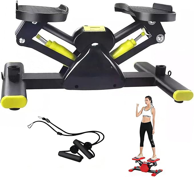 Rock Stepper Step Rocker Side to Side Low-Impact, Compact Side Stepper with Resistance Bands and Digital Display, Suitable for Full-Body Fitness