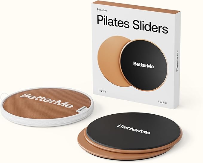 BetterMe Pilates Sliders – Dual-Sided Exercise Sliders for Core Training – Compact Workout Gliders for Home Fitness, Abs & Full Body Workouts