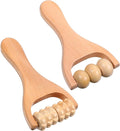 2pcs Wooden Massage Roller Handheld Manual Wood Therapy Massage Muscle Roller Foot Bead Massages Tool for Muscle Pain Relief Leg and Arm Tissue Relief