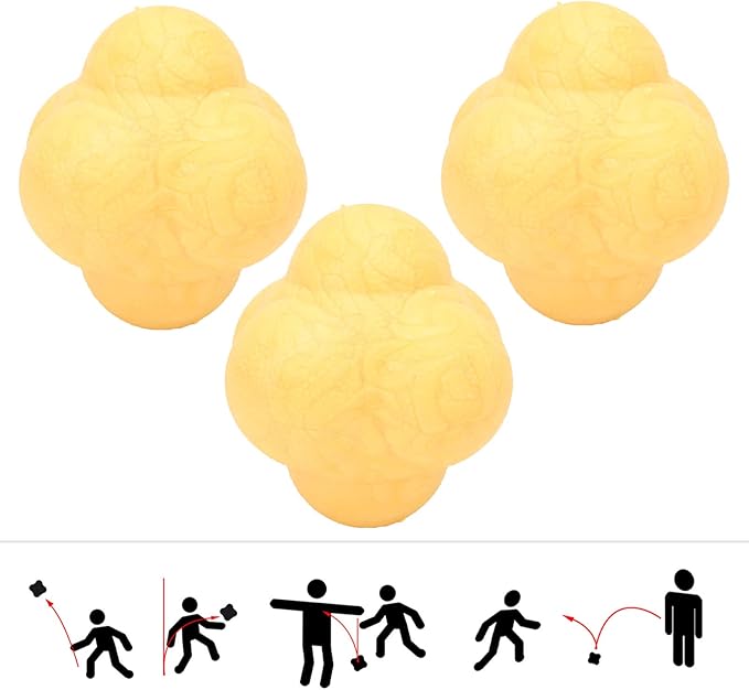 3Pcs Bounce Reaction Balls,Reflexs Ball for Agilitys and Coordination Training