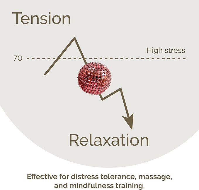 2X Spiky DBT Skill Balls | 2inch | Magnetic Stress Relief Balls | Spiky Massage Balls for Relaxation, Tension Release, Focus & Mobility (Rose Gold)