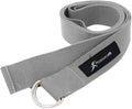 ProsourceFit Metal D-Ring Yoga Strap 8’ Durable Cotton for Stretching and Flexibility